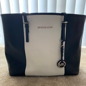 Michael Kors black and white tote